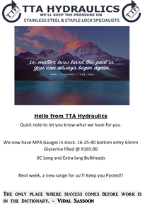 April Newsletter | TTA Hydraulics
