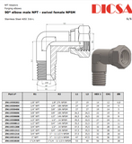 NPT Male to Female Swivel Elbow Adaptor, E/MN/FN/90 | TTA Hyd