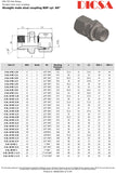 Tube Male Stud Coupling to BSP, L-Series, GE/LR | TTA Hyd