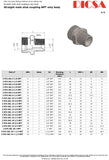 Tube Male Stud Coupling to NPT, S-Series, GE/SN | TTA Hyd
