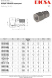 Tube Male Stud Coupling to NPT, S-Series, GE/SN | TTA Hyd