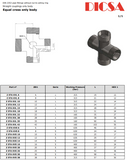 Tube Connector Equal Cross, L Series Light, K-L-X