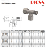 Tube Stud Barrel T-Piece to BSP Taper, L&S Series, LE | TTA Hyd