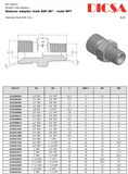 BSP to NPT Male Adaptor, MB-MN-STR