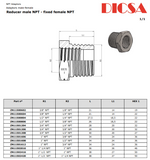 NPT Male to Female Reducing Adaptor Form A, NR | TTA Hyd