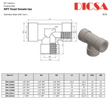 NPT Fixed Female T-Piece Adaptor, FN/FIX | TTA Hyd