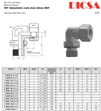 Tube Stud Elbow to BSP, S-Series, WE | TTA Hyd