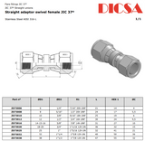 JIC Female Straight Swivel Adaptor, FJ-STR