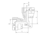 BSP Swivel Female Elbow Adaptor, E-FB-SWI-90