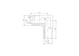 JIC to BSPT Male Elbow Adaptor, E-MJ-MBT-90