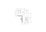 JIC to Oring UNF Male Adjustable Elbow Adaptor, E-MJ-MORB-90-ADJ