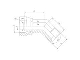 BSP Male to Female 45 Elbow Adaptor, E3-MB-FB-45