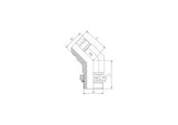 JIC to BSP Male Adjustable 45 Elbow Adaptor, E3-MB-MJ-45-ADJ