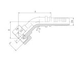 BSP Female Hose End Elbow 45 | TTA Hydraulics