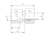 Female Stud Connector to Metric, S Series Heavy, GAI-SR-STR