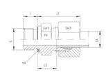 Straight Connector to BSP, LL Series Super Light, wd, GE-LLR-STR-wd