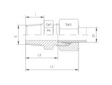 Straight Connector to BSPT, LL Series Super Light, GE-LLRK-STR