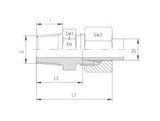 Straight Connector to NPT, LL Series Super Light, GE-LLN-STR