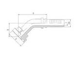 SAE Flange Elbow 45 Hose End 3000 and 6000 Series | TTA Hyd