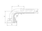 SAE Flange Hose End Elbow 3000 & 6000 Series | TTA Hyd