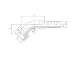 Oring Sealing Face Female 45 Elbow Hose End | TTA Hyraulics