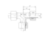 Equal Tee Piece Connector, S Series Heavy, T-S-TEE-TV