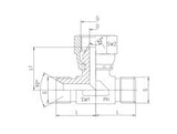 BSP Swivel Tee Piece Female on Branch Adaptor MB-FB-MB