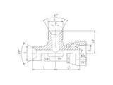 BSP Swivel Tee Piece Female on Run Adaptor, MB-MB-FB