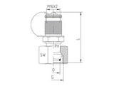Test point Pressure Gauge Connector, L Series Light, VKA-DKO-L