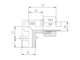 Stud Elbow Connector to BSP, S Series Heavy, WE-SR-90