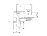 Stud Elbow Connector to BSP Taper, S Series Heavy, WE-SRK-90